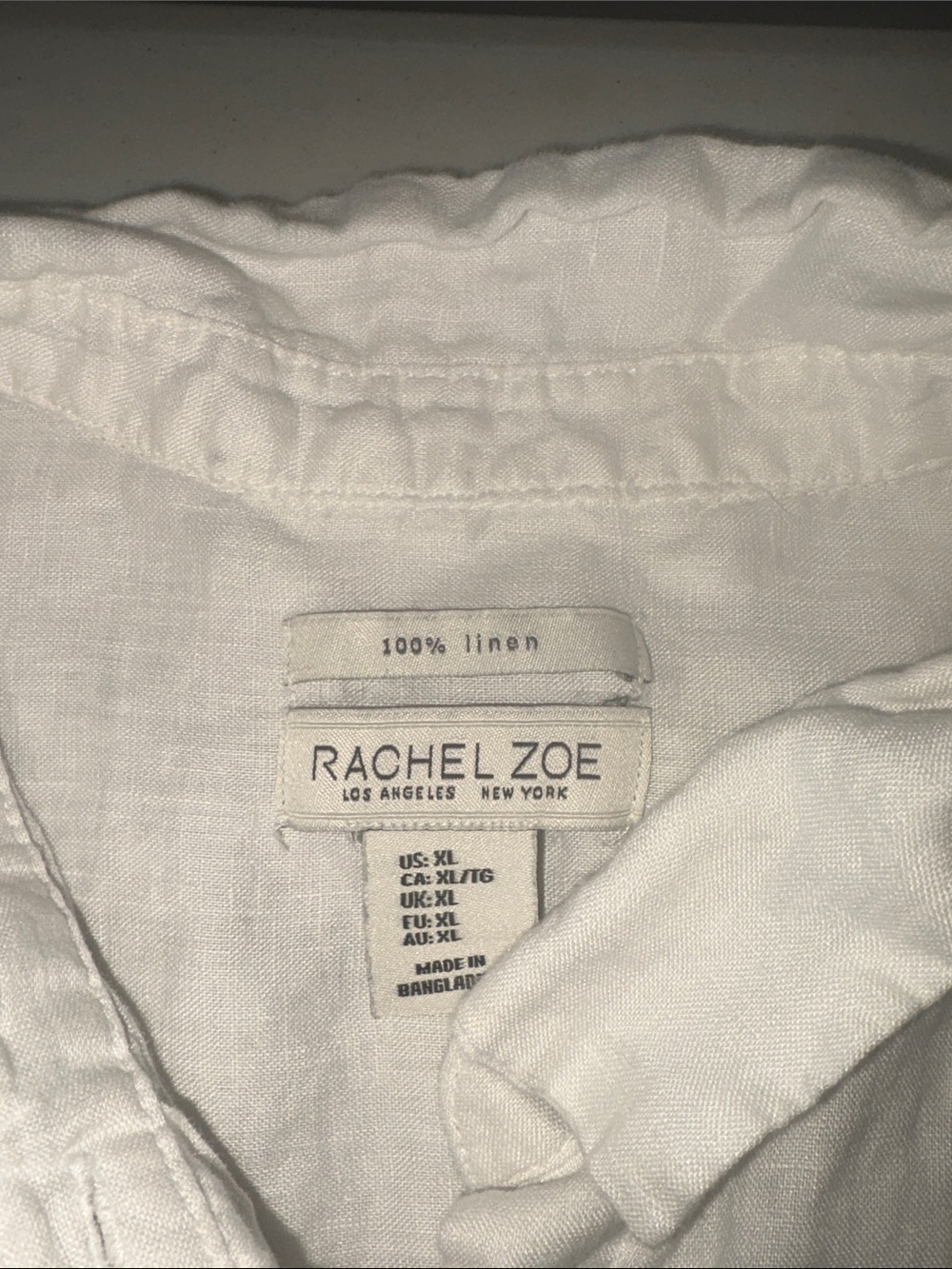 Rachel Zoe Woman’s Bright White 100% Linen Short Sleeve Button Down Top - Picture 2 of 4